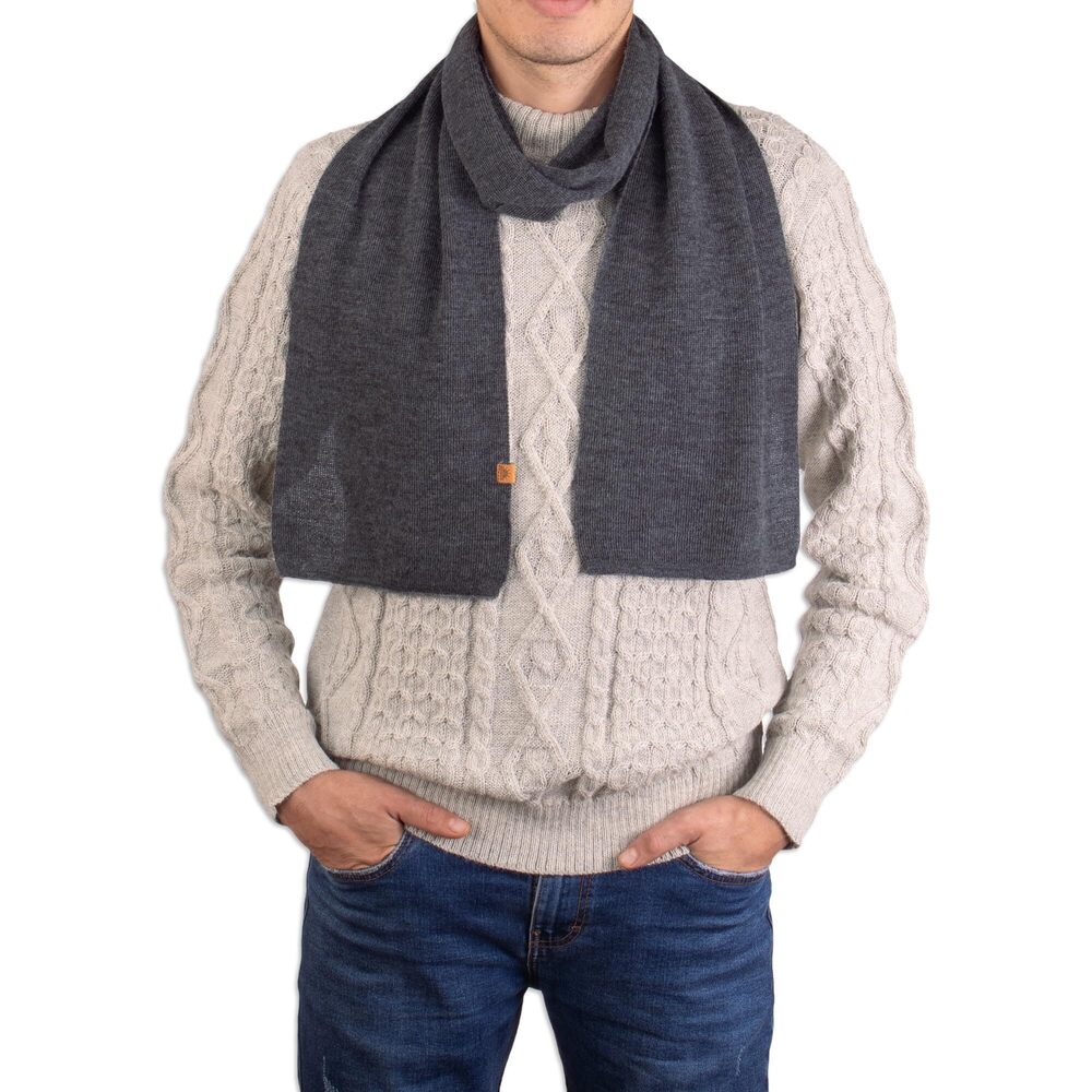 6501 Alpaca blend scarf, 'Cozy Slate'